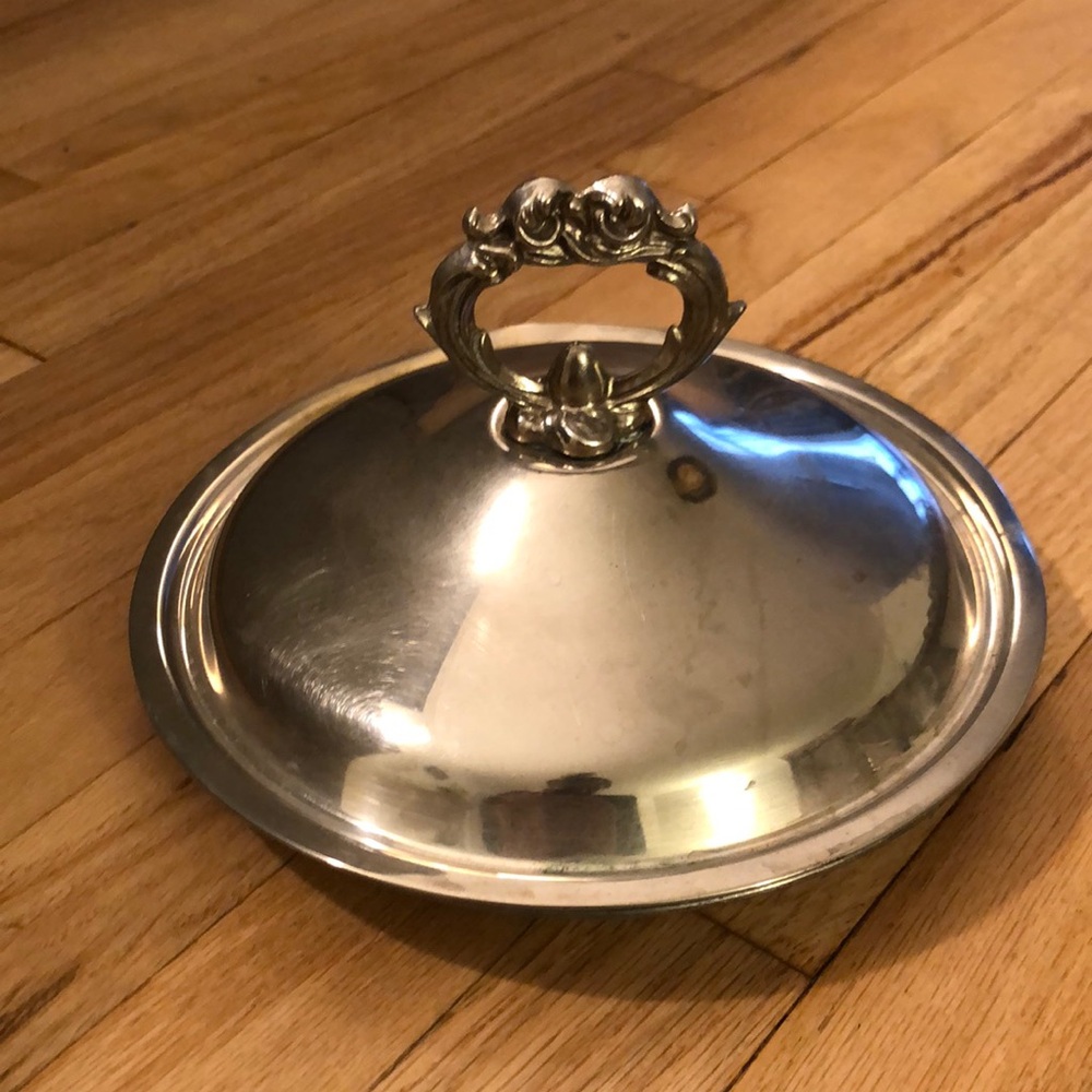 Salem pewter Elegant Silver Serving Dish with Handle